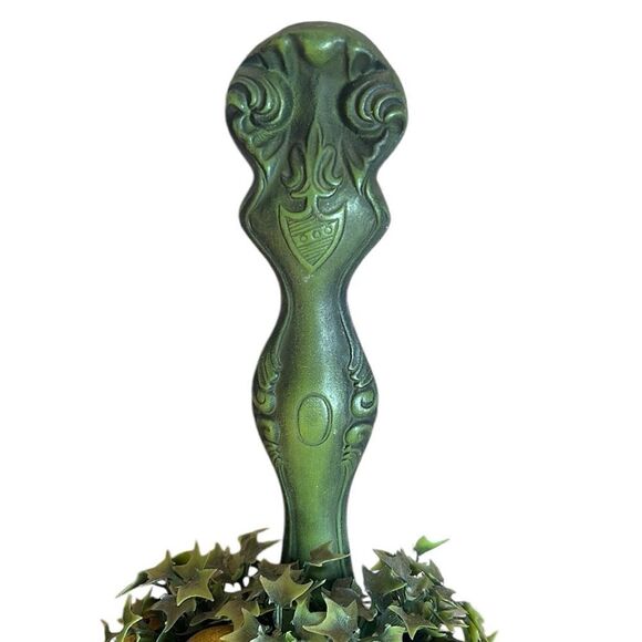 Vintage Mushroom Wall Hanging Green Iron MCM Mid Century Modern Polka Dot READ - Picture 3 of 8